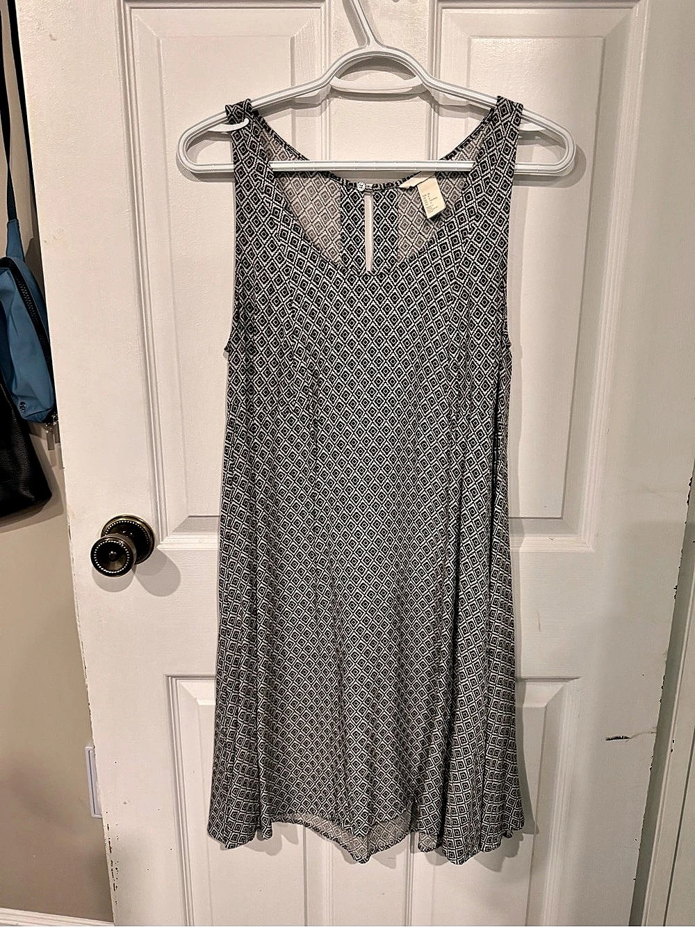 H&Medium Geometric Midi Dress Black & White Medium